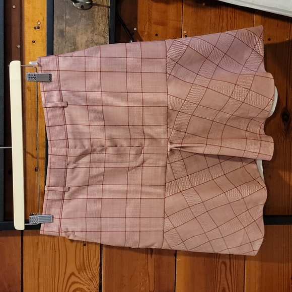 CALVIN KLEIN 205W39NYC Fluted Prince of Wales Red Plaid Mini Skirt It 44 - Picture 4 of 16
